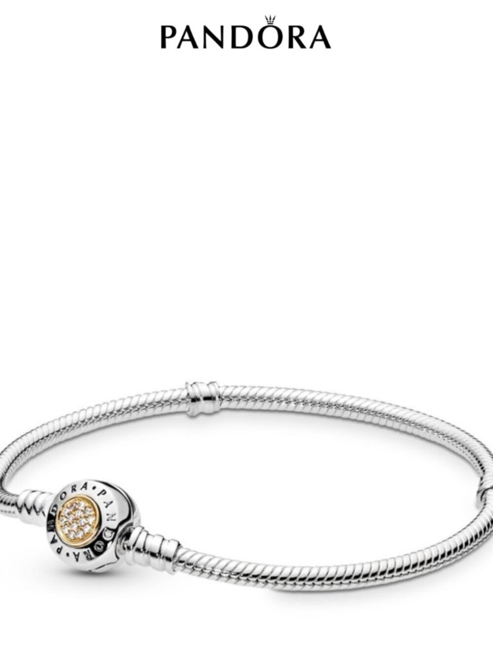 NEW Authentic Pandora Two-tone Signature Bracelet 6.3in - 16 cm